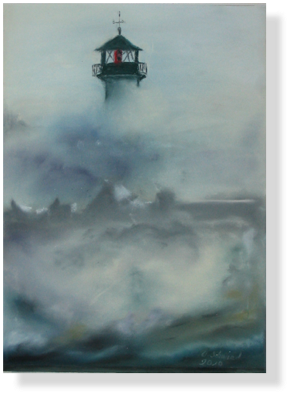 (58) Leutturm in der Brandung, 30 x 19 cm 2010 (58) Leutturm in der Brandung, 30 x 19 cm 2010